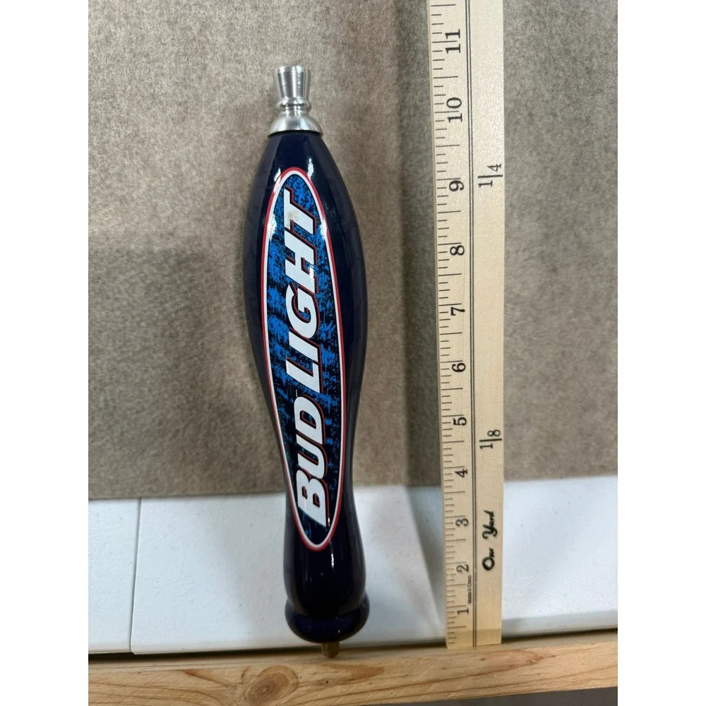 Bud Light Beer Tap Handle Navy Blue Shield‎ Logo Kegerator Bar Tap 10 Inch